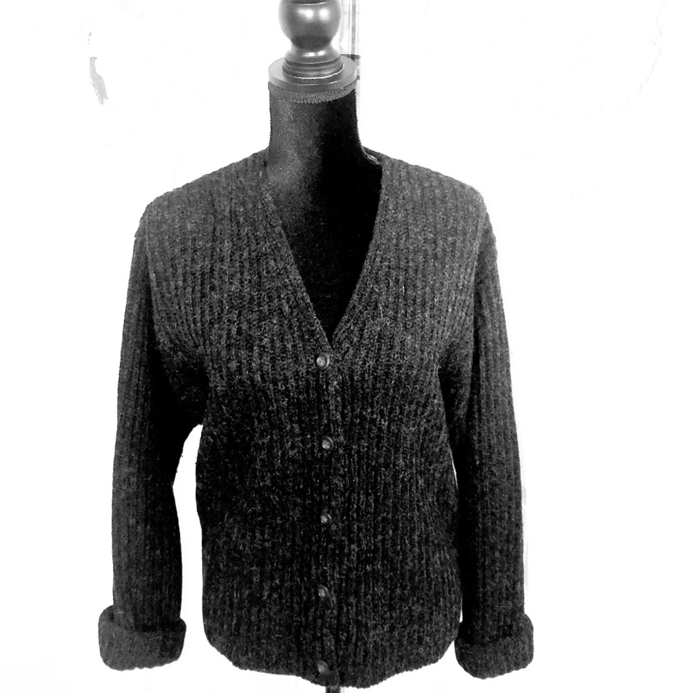 AT denim V Neckline Cardigan Sweater